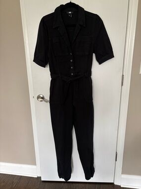 Paige Anthropologie NWT Black Utility Jumpsuit with Self-Belt